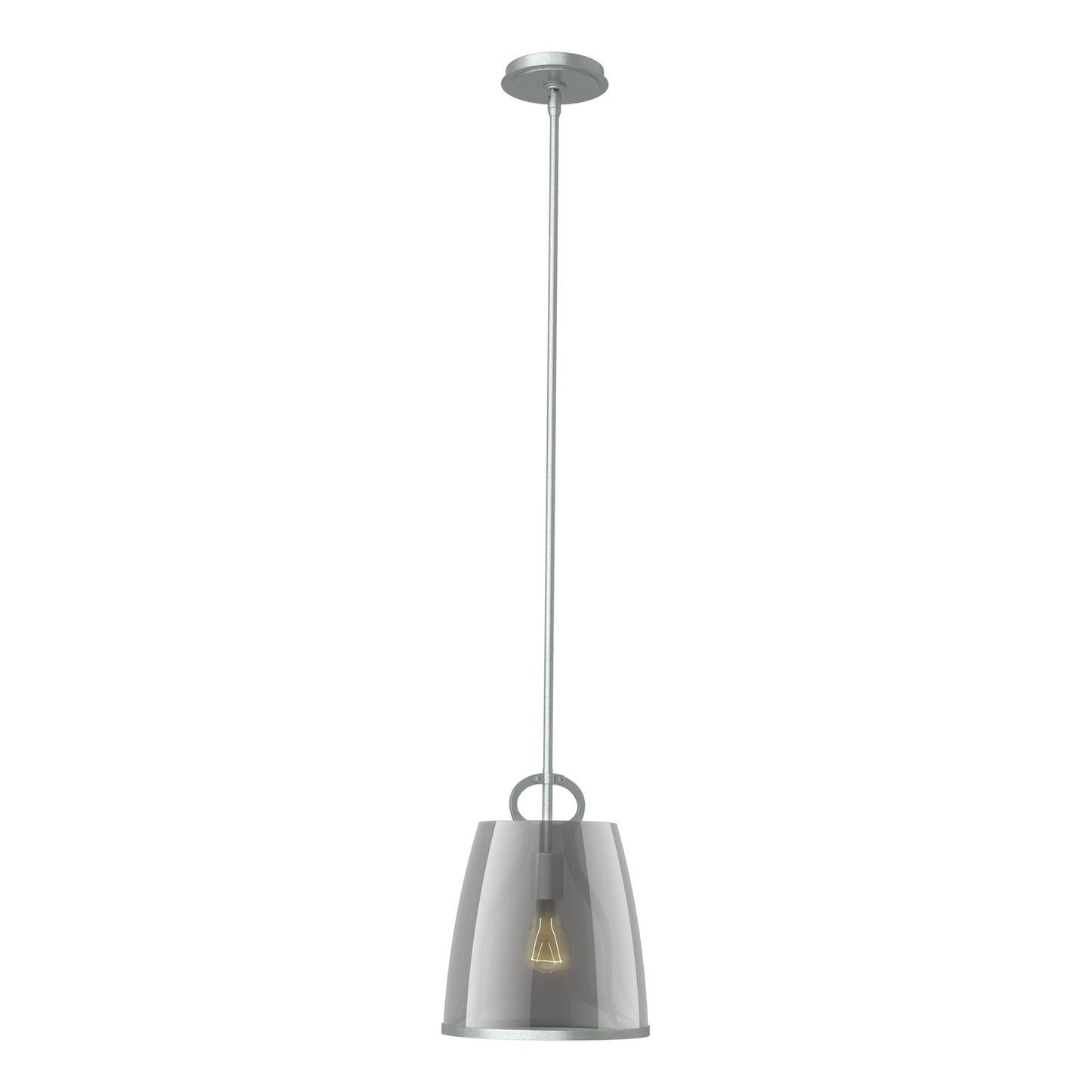 Caliper Pendant - Vintage Platinum - Plated Smoke Glass by Hubbardton Forge