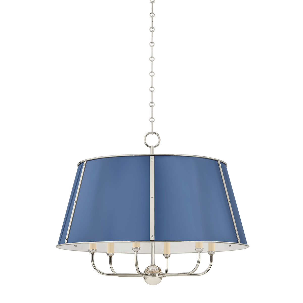 Cambridge Chandelier - 6-Light - Polished Nickel/Soft French Blue by Hudson Valley Lighting