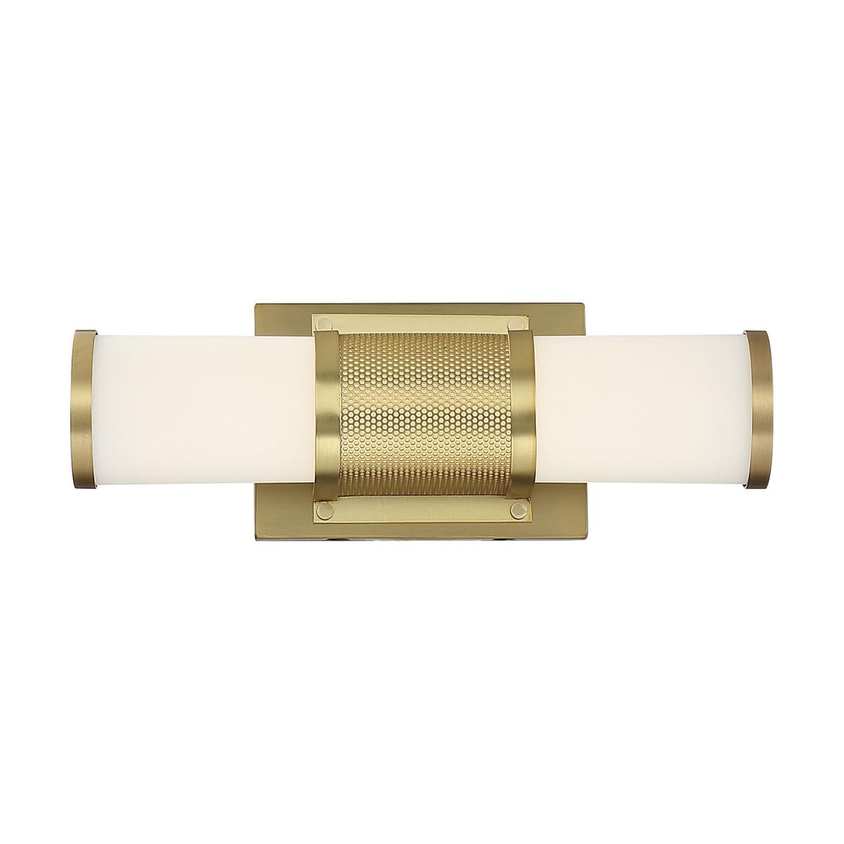 Caper - 12" LED Vanity - with Frosted Acrylic Lens - Brushed Brass Finish - Satco 62-1601
