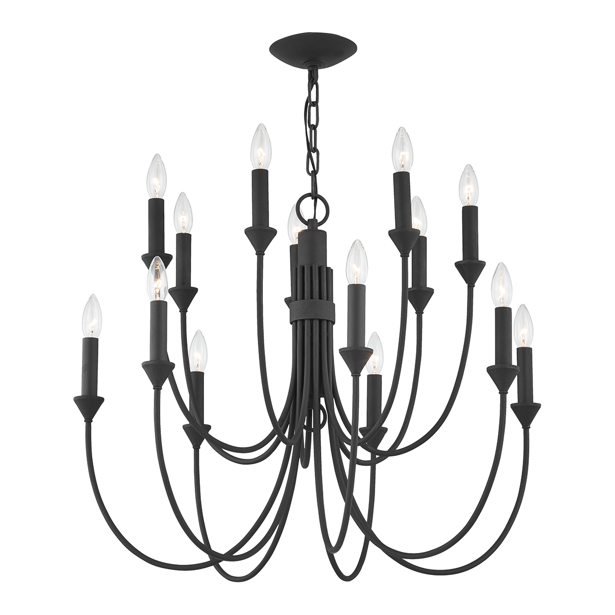 Cate Chandelier - 14-Light - Forged Iron - Troy Lighting F1014-FOR