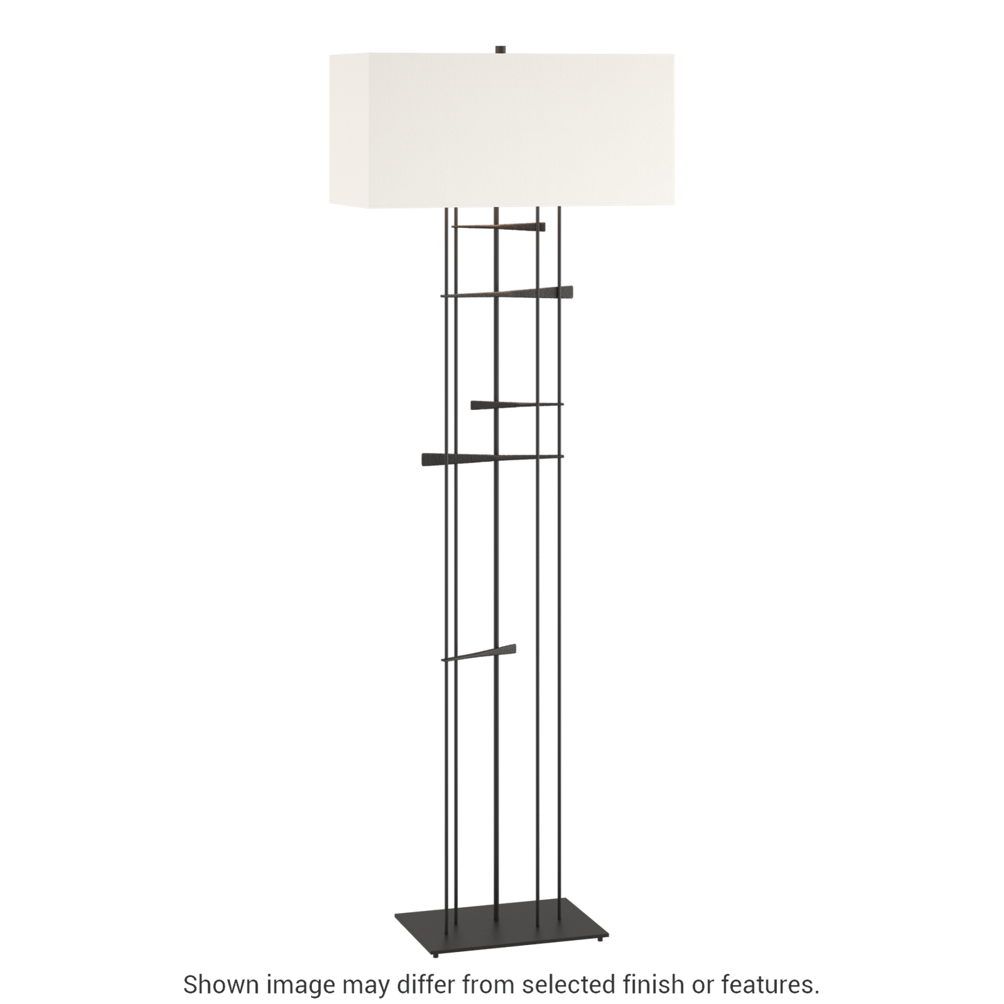 Cavaletti Floor Lamp - Black - Natural Anna Shade by Hubbardton Forge