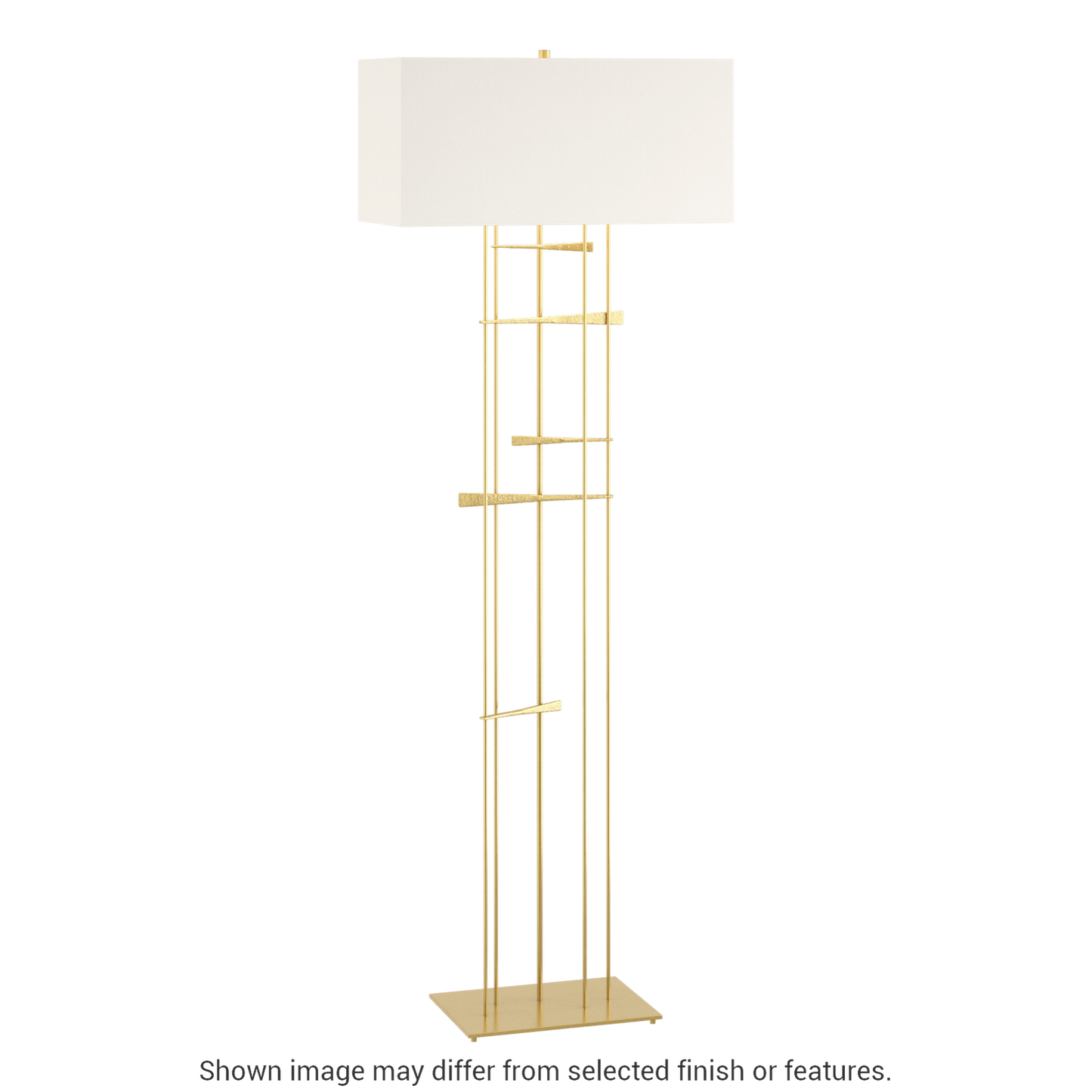 Cavaletti Floor Lamp - Modern Brass - Natural Anna Shade by Hubbardton Forge