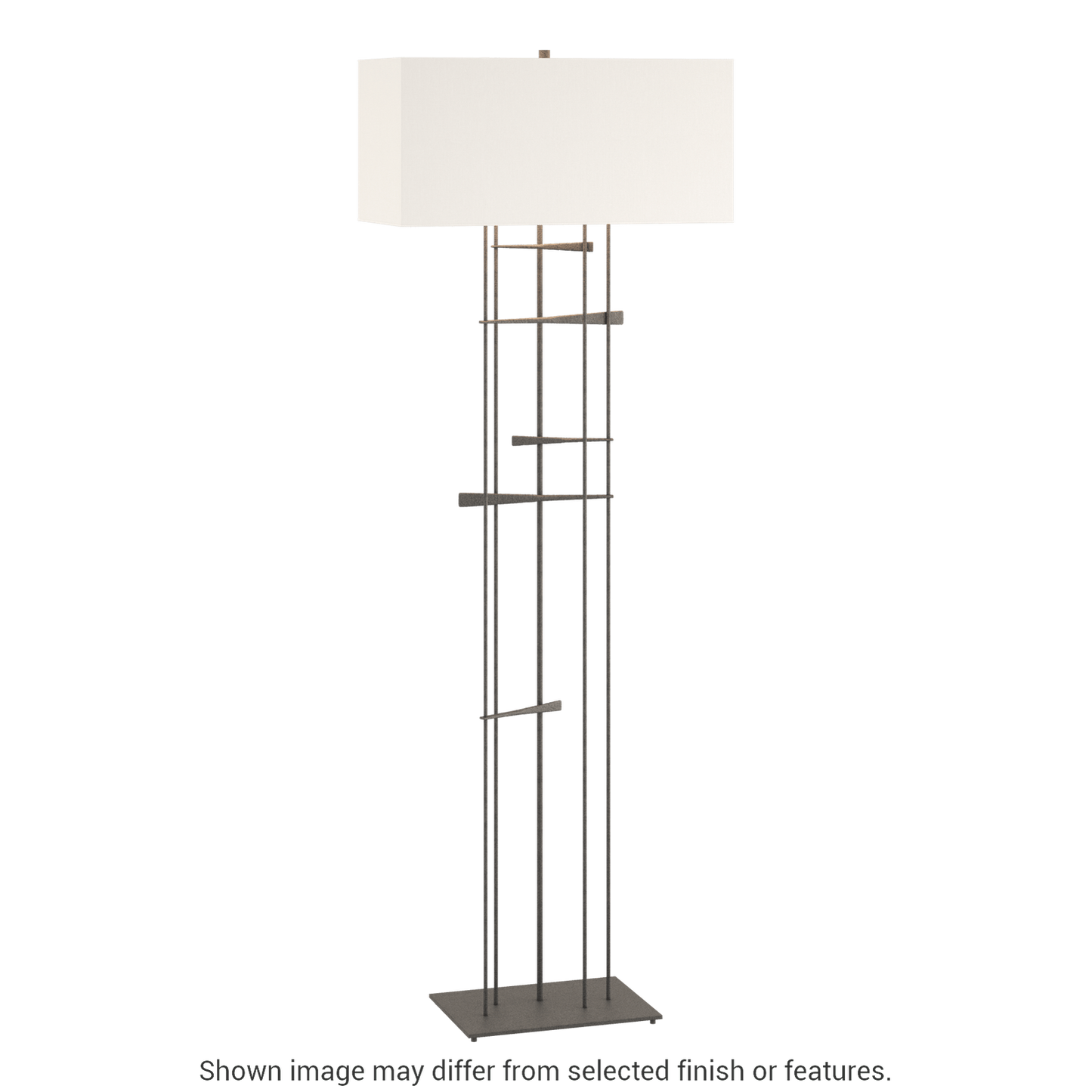 Cavaletti Floor Lamp - Natural Iron - Natural Anna Shade by Hubbardton Forge