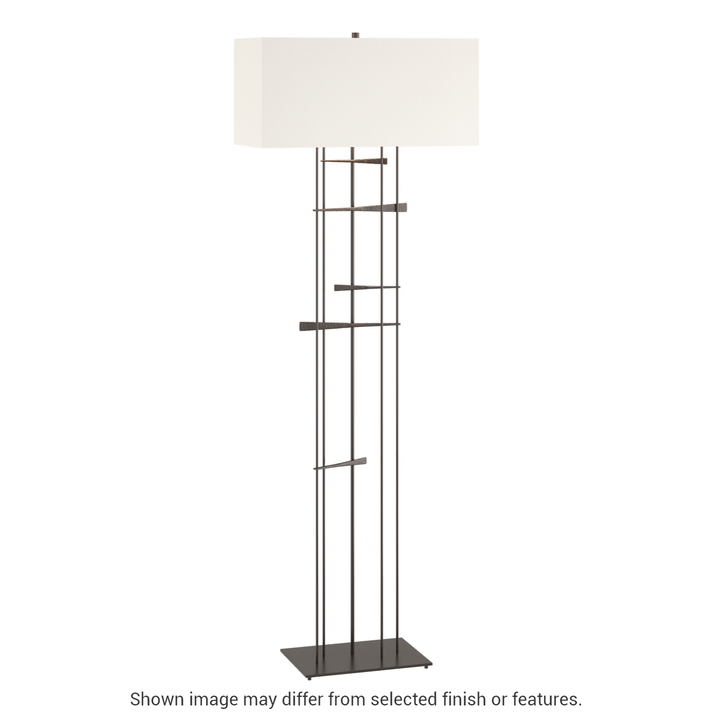 Cavaletti Floor Lamp - Oil Rubbed Bronze - Natural Anna Shade by Hubbardton Forge