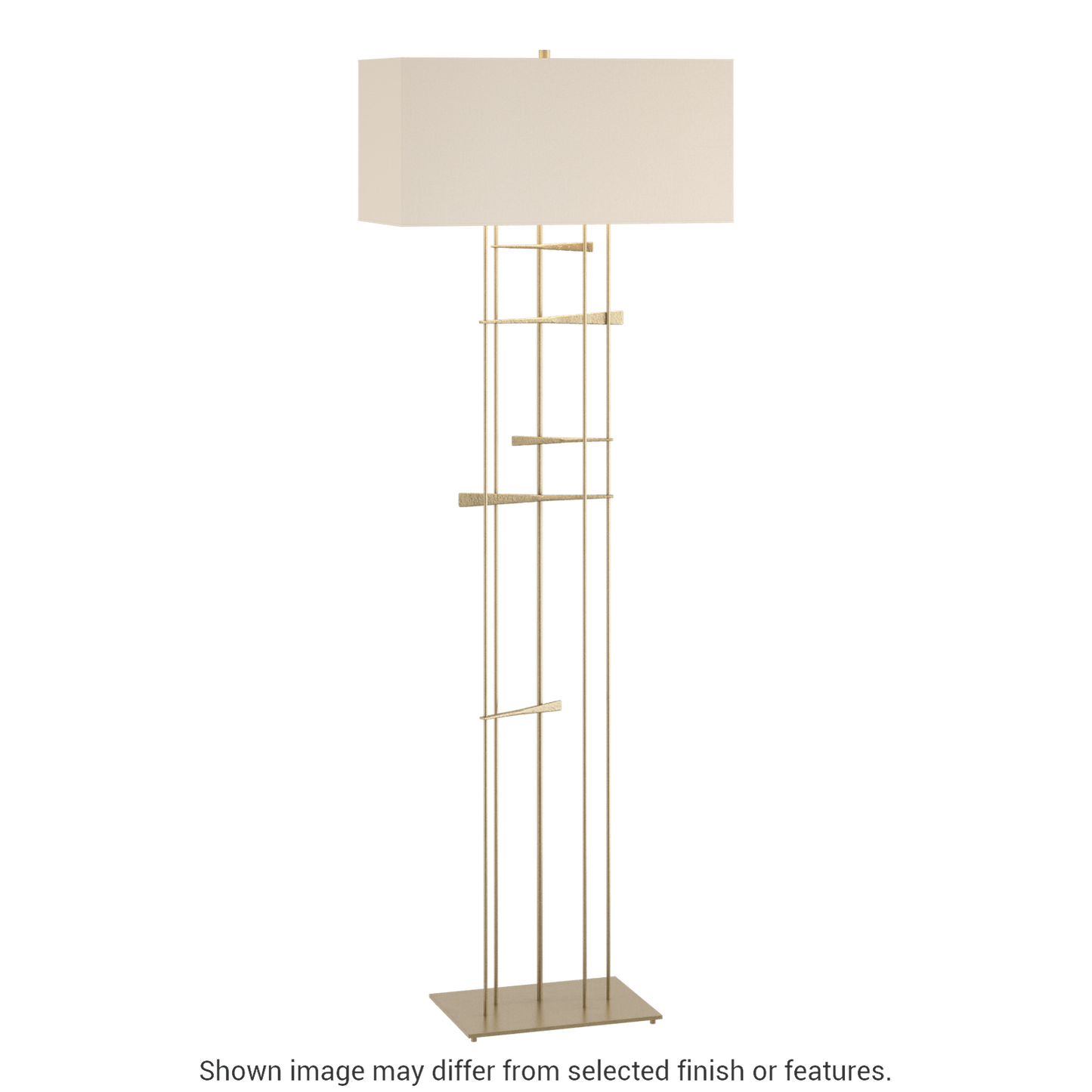 Cavaletti Floor Lamp - Soft Gold - Flax Shade by Hubbardton Forge