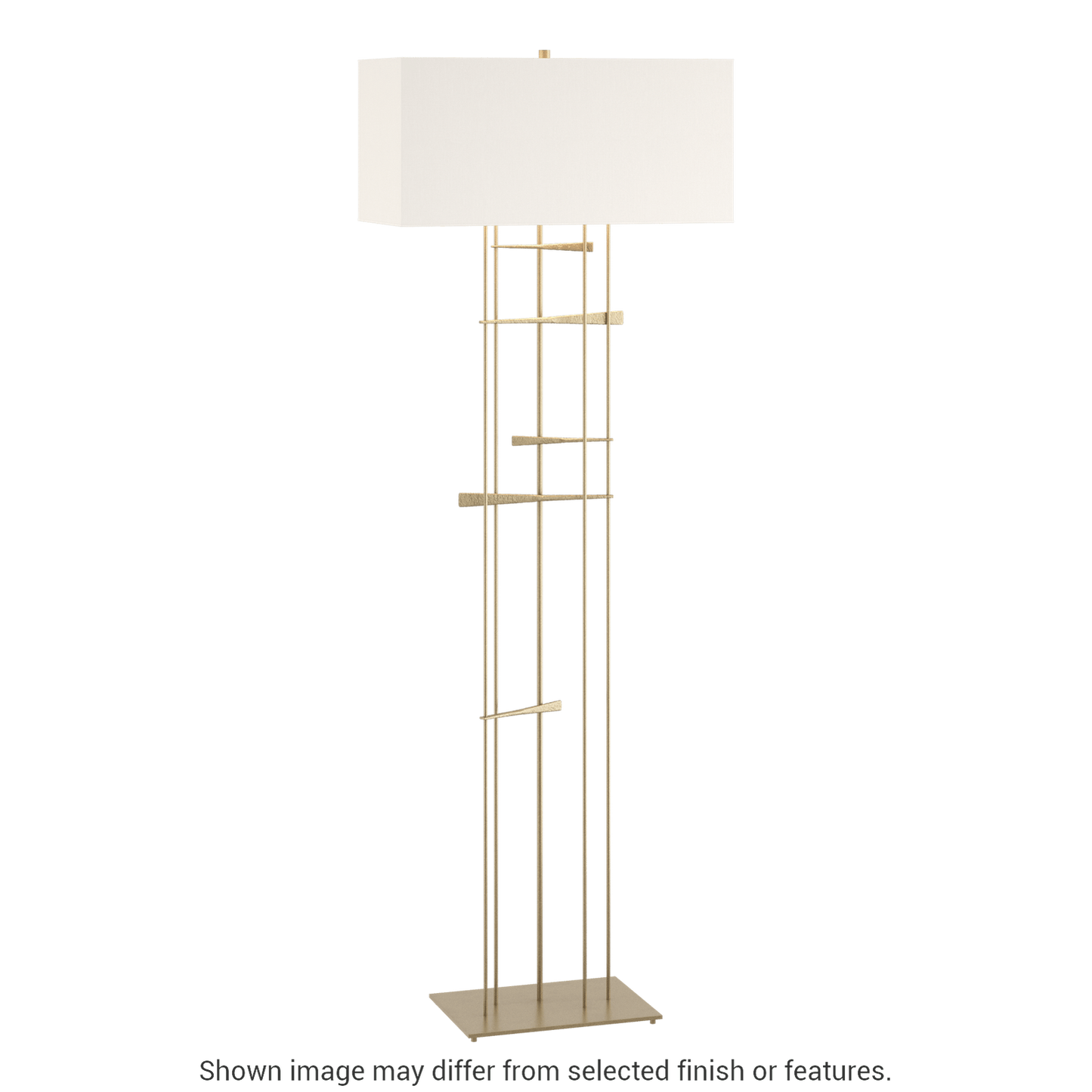 Cavaletti Floor Lamp - Soft Gold - Natural Anna Shade by Hubbardton Forge