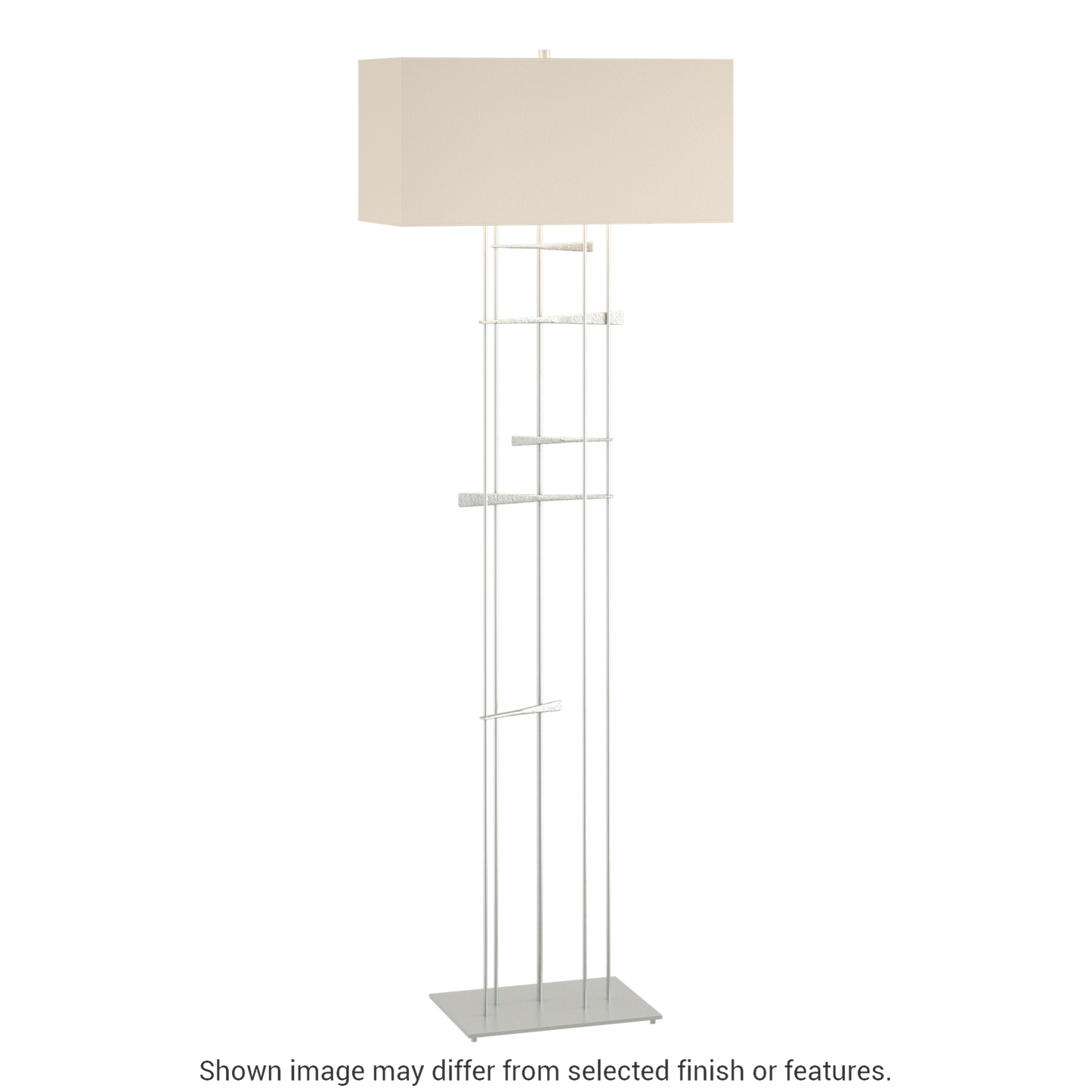 Cavaletti Floor Lamp - Vintage Platinum - Flax Shade by Hubbardton Forge