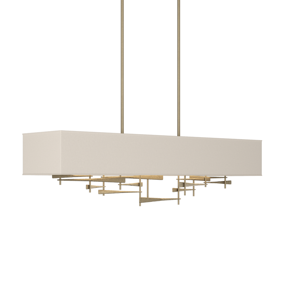 Cavaletti Pendant - Soft Gold - Flax Shade by Hubbardton Forge
