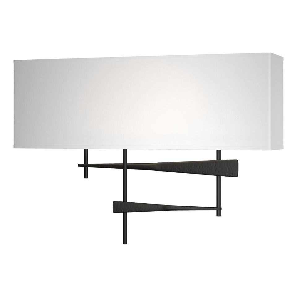 Cavaletti Sconce - Black - Natural Anna Shade by Hubbardton Forge