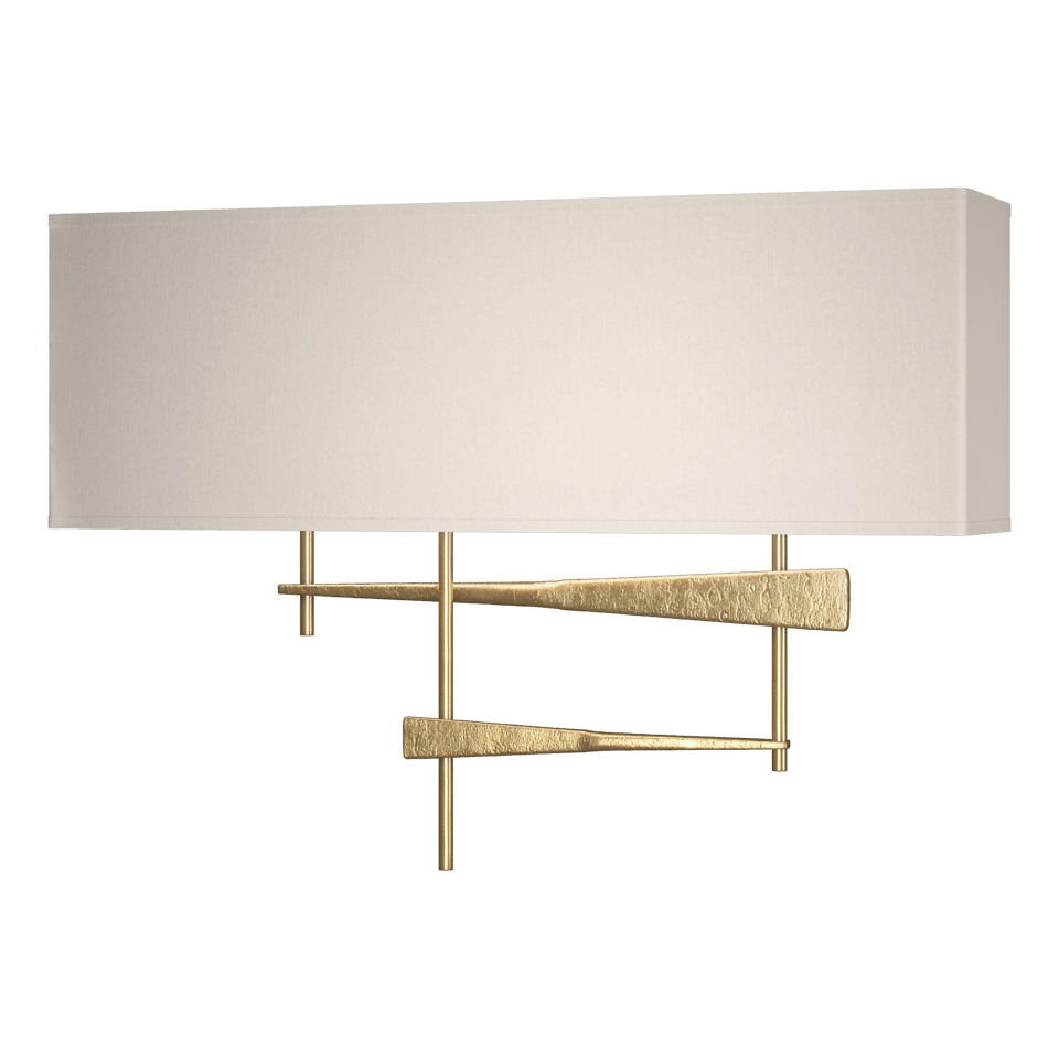 Cavaletti Sconce - Modern Brass - Flax Shade by Hubbardton Forge
