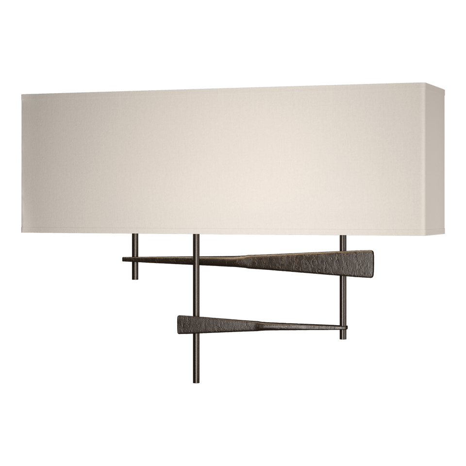 Cavaletti Sconce - Oil Rubbed Bronze - Flax Shade by Hubbardton Forge