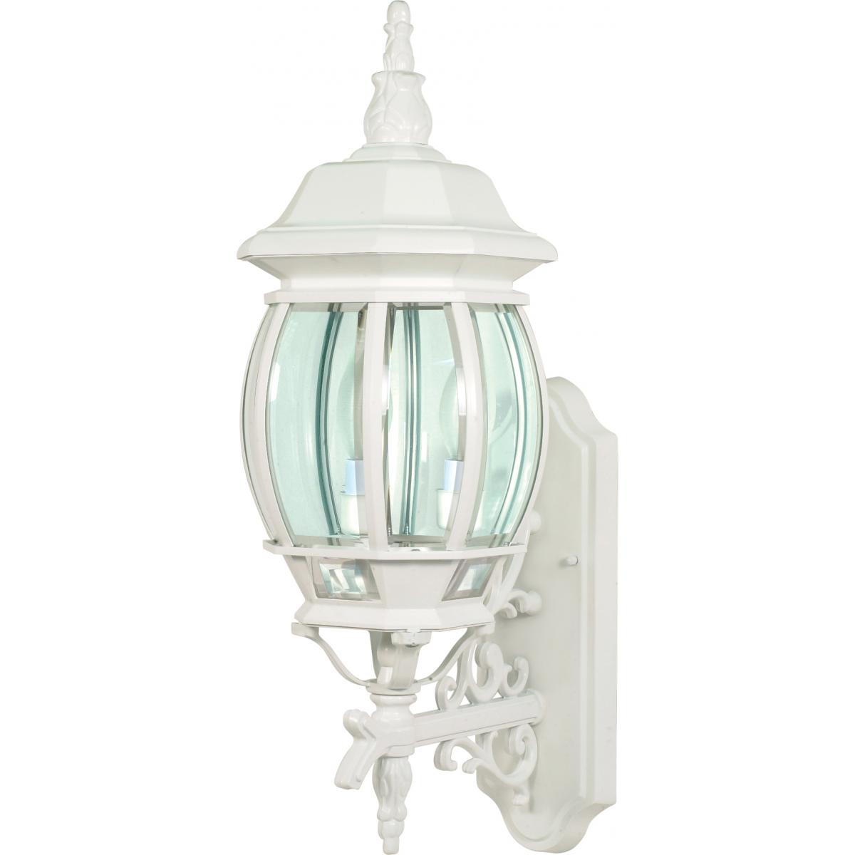Central Park - 3 Light 22" Wall Lantern with Clear Beveled Glass - White Finish - Satco 60-888
