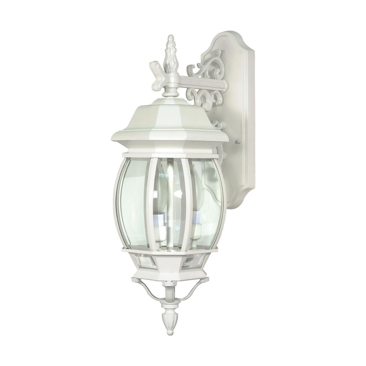 Central Park - 3 Light 22" Wall Lantern with Clear Beveled Glass - White Finish - Satco 60-891