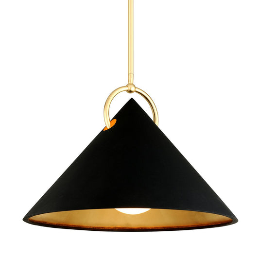 Charm Medium Pendant - Gold Leaf/Soft Black by Corbett Lighting