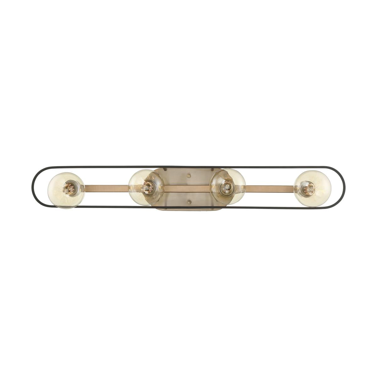 Chassis- 4 Light Vanity - Copper Brushed Brass and Matte Black Finish - Satco 60-6654