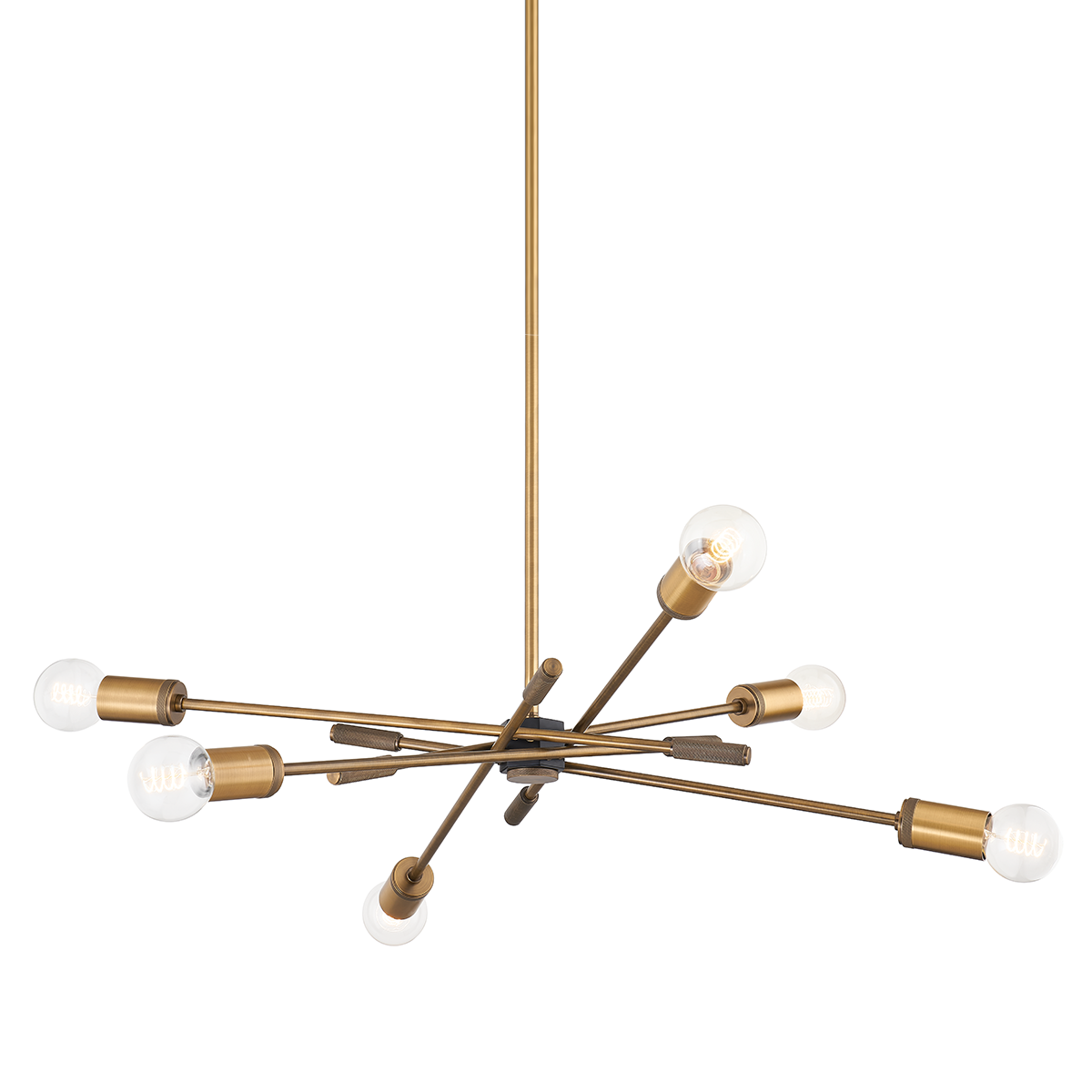 Chino Chandelier - 6-Light - Patina Brass - Troy Lighting F1944-PBR/SBK