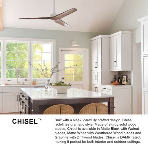 Chisel 44" Smart Fan - Matte Black by Hinkley Lighting