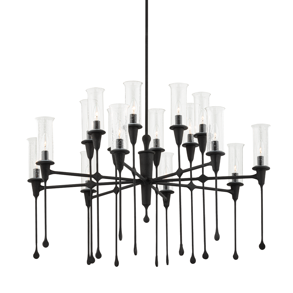 Chisel Chandelier - 16-Light - Black Iron by Hudson Valley Lighting
