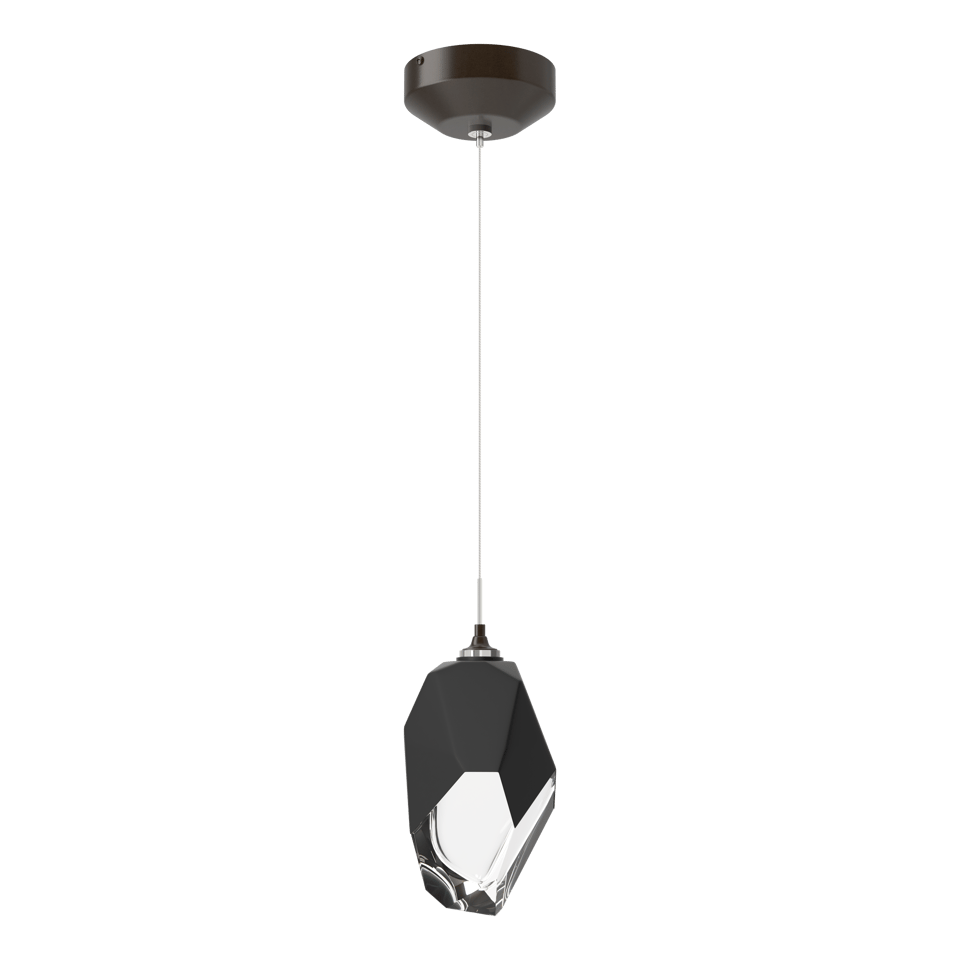 Chrysalis 1-Light Large Pendant - Oil Rubbed Bronze - Black Polished Crystal by Hubbardton Forge