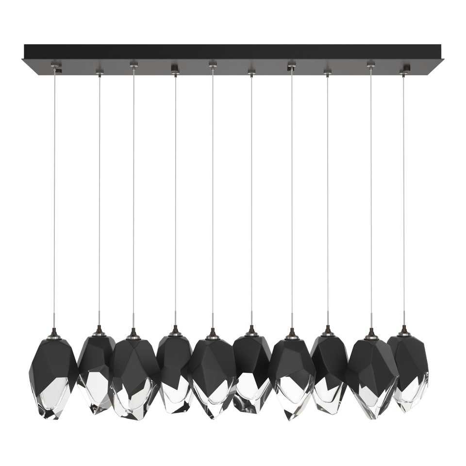 Chrysalis 10-Light Large Crystal Pendant - Oil Rubbed Bronze - Black Polished Crystal by Hubbardton Forge
