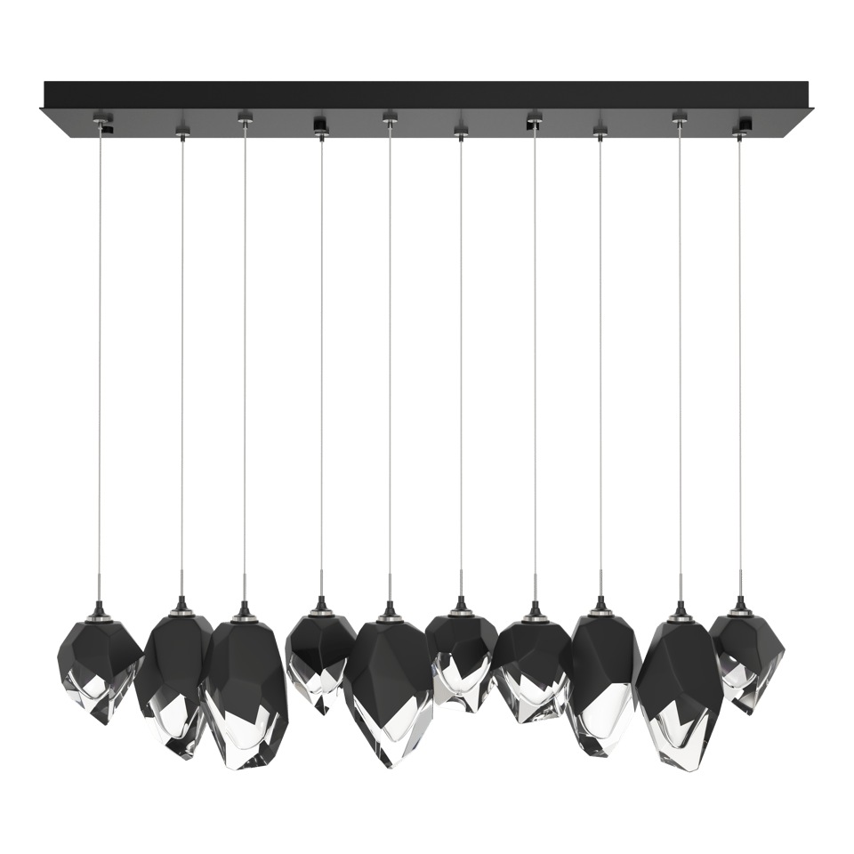 Chrysalis 10-Light Mixed Crystal Pendant - Ink - Black Polished Crystal by Hubbardton Forge