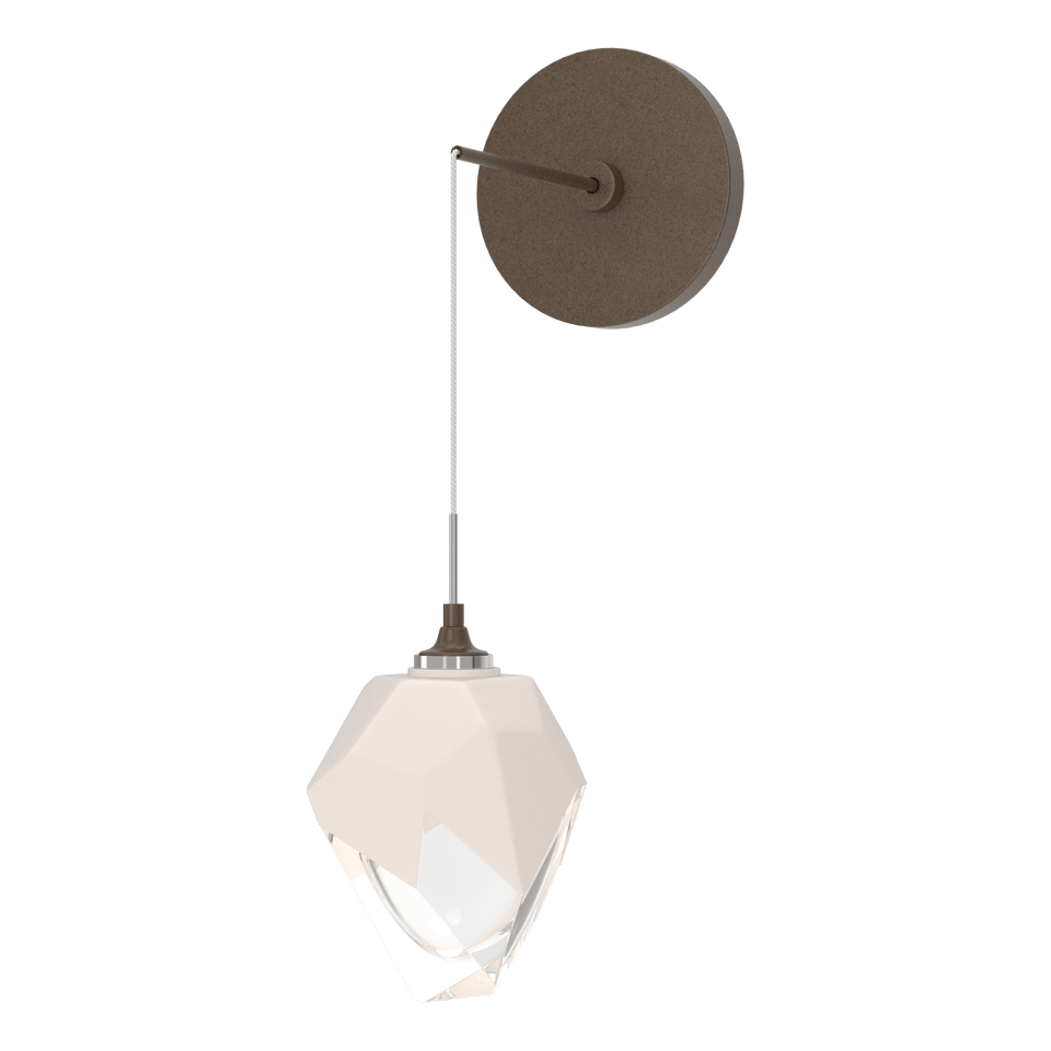 Chrysalis Small Low Voltage Sconce - Bronze - White Polished Crystal by Hubbardton Forge