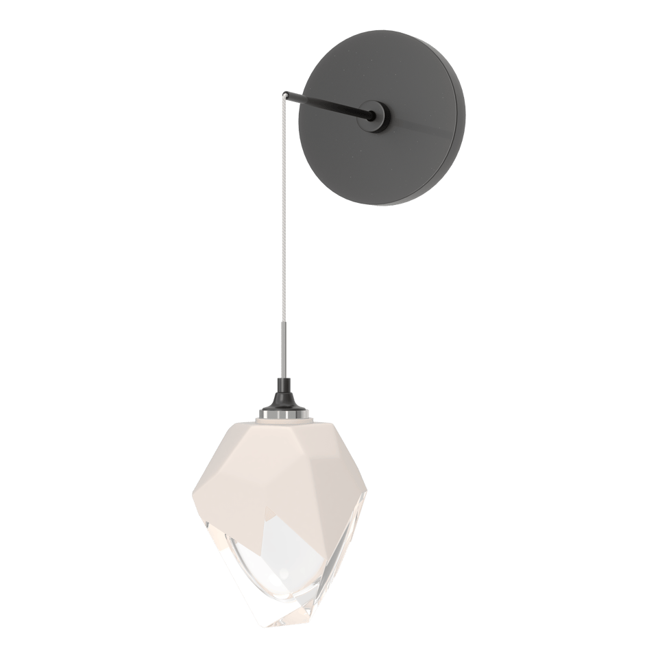 Chrysalis Small Low Voltage Sconce - Ink - White Polished Crystal by Hubbardton Forge