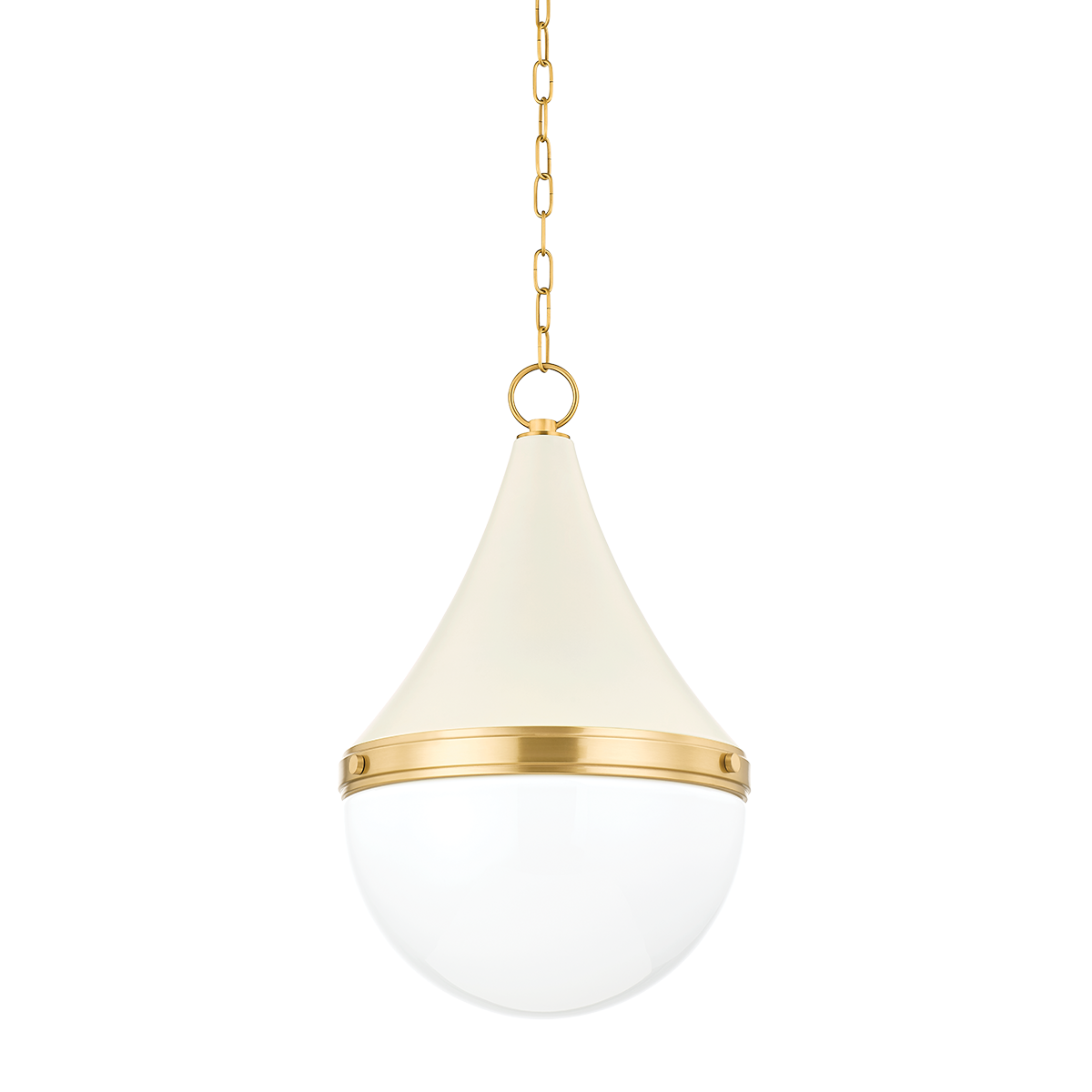 Ciara Large Pendant - 1-Light - Aged Brass/Soft Cream - Mitzi H787701L-AGB/SCR