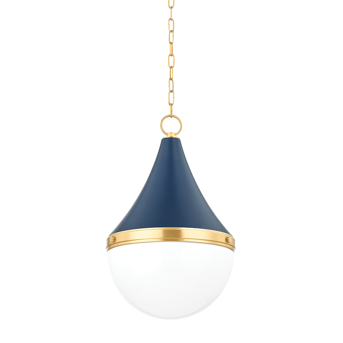 Ciara Large Pendant - 1-Light - Aged Brass/Soft Navy - Mitzi H787701L-AGB/SNY