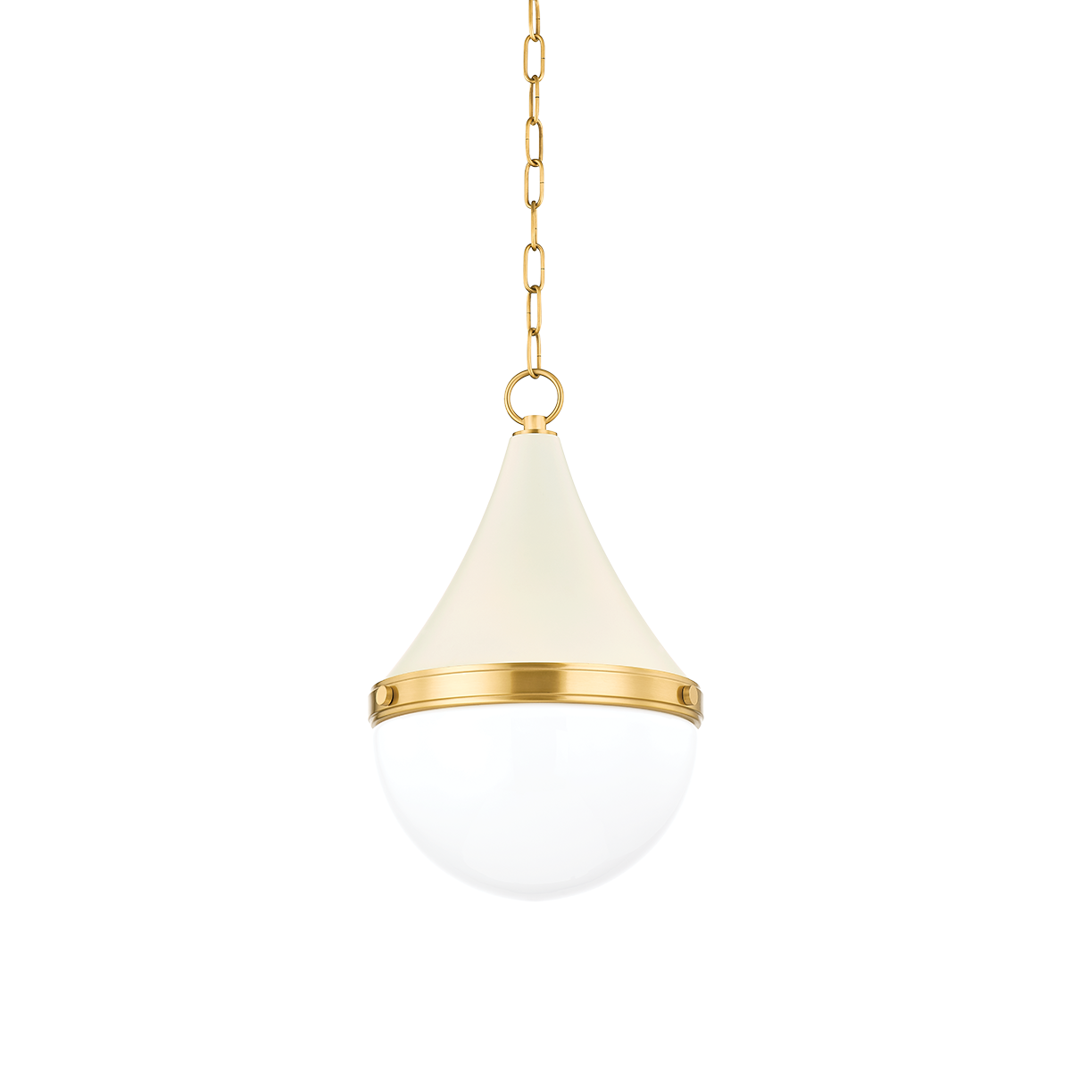 Ciara Small Pendant - 1-Light - Aged Brass/Soft Cream - Mitzi H787701S-AGB/SCR