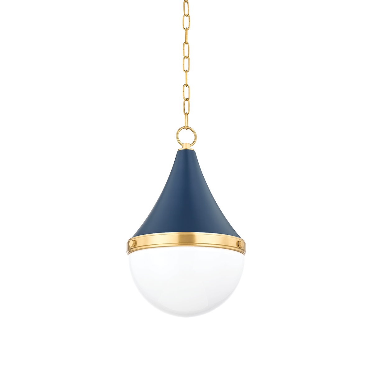 Ciara Small Pendant - 1-Light - Aged Brass/Soft Navy - Mitzi H787701S-AGB/SNY