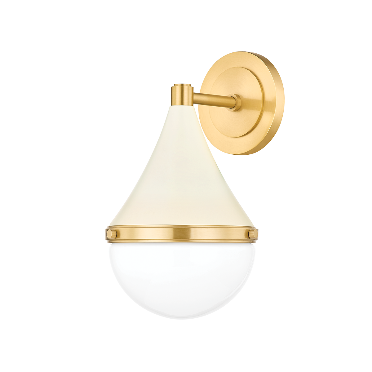 Ciara Wall Sconce - 1-Light - Aged Brass/Soft Cream - Mitzi H787101-AGB/SCR