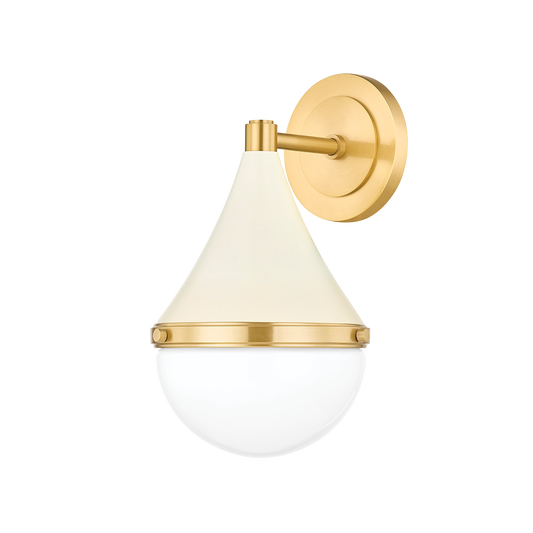 Ciara Wall Sconce - 1-Light - Aged Brass/Soft Cream - Mitzi H787101-AGB/SCR