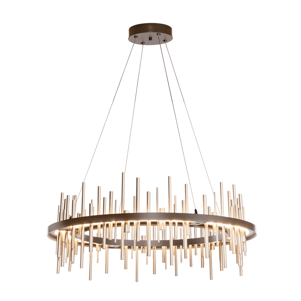 Cityscape Circular LED Pendant - Bronze - Soft Gold Accent by Hubbardton Forge