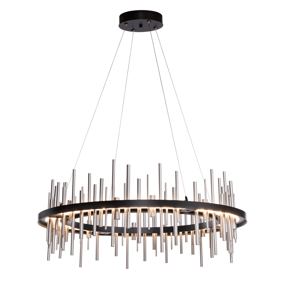 Cityscape Circular LED Pendant - Soft Gold - Ink Accent by Hubbardton Forge