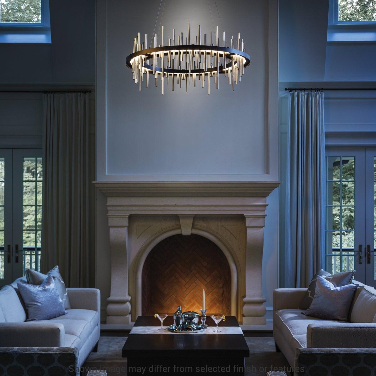 Cityscape Circular LED Pendant - White - White Accent by Hubbardton Forge