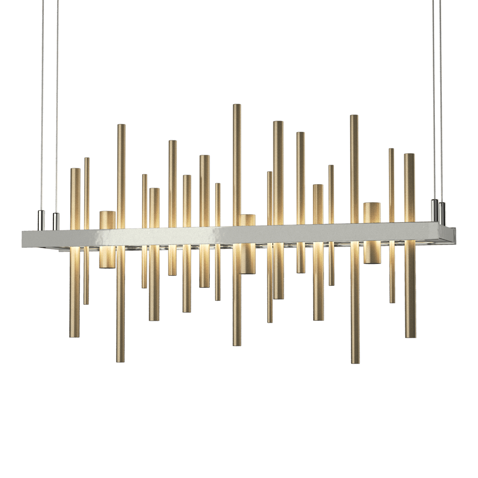 Cityscape LED Pendant - Sterling - Soft Gold Accent by Hubbardton Forge