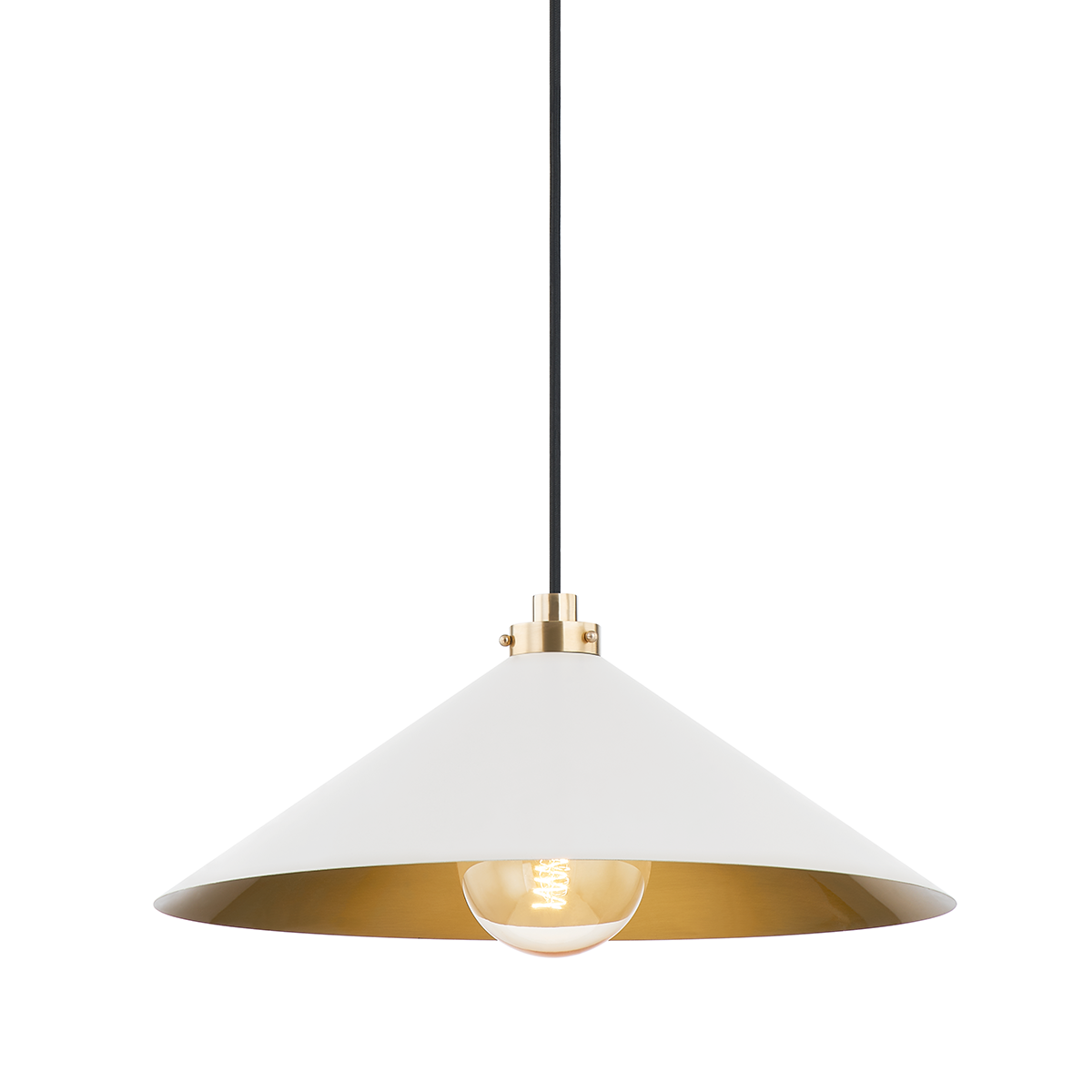 Clivedon Large Pendant - Aged Brass/Off White by Hudson Valley Lighting