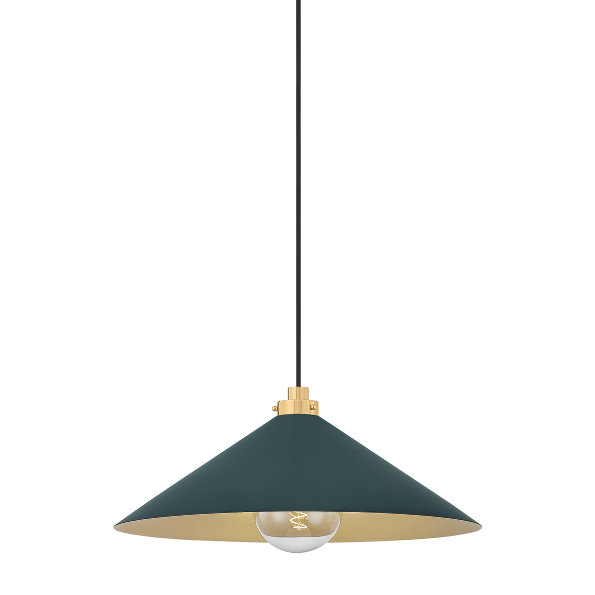 Clivedon Large Pendant - Aged Brass/Soft Studio Green by Hudson Valley Lighting
