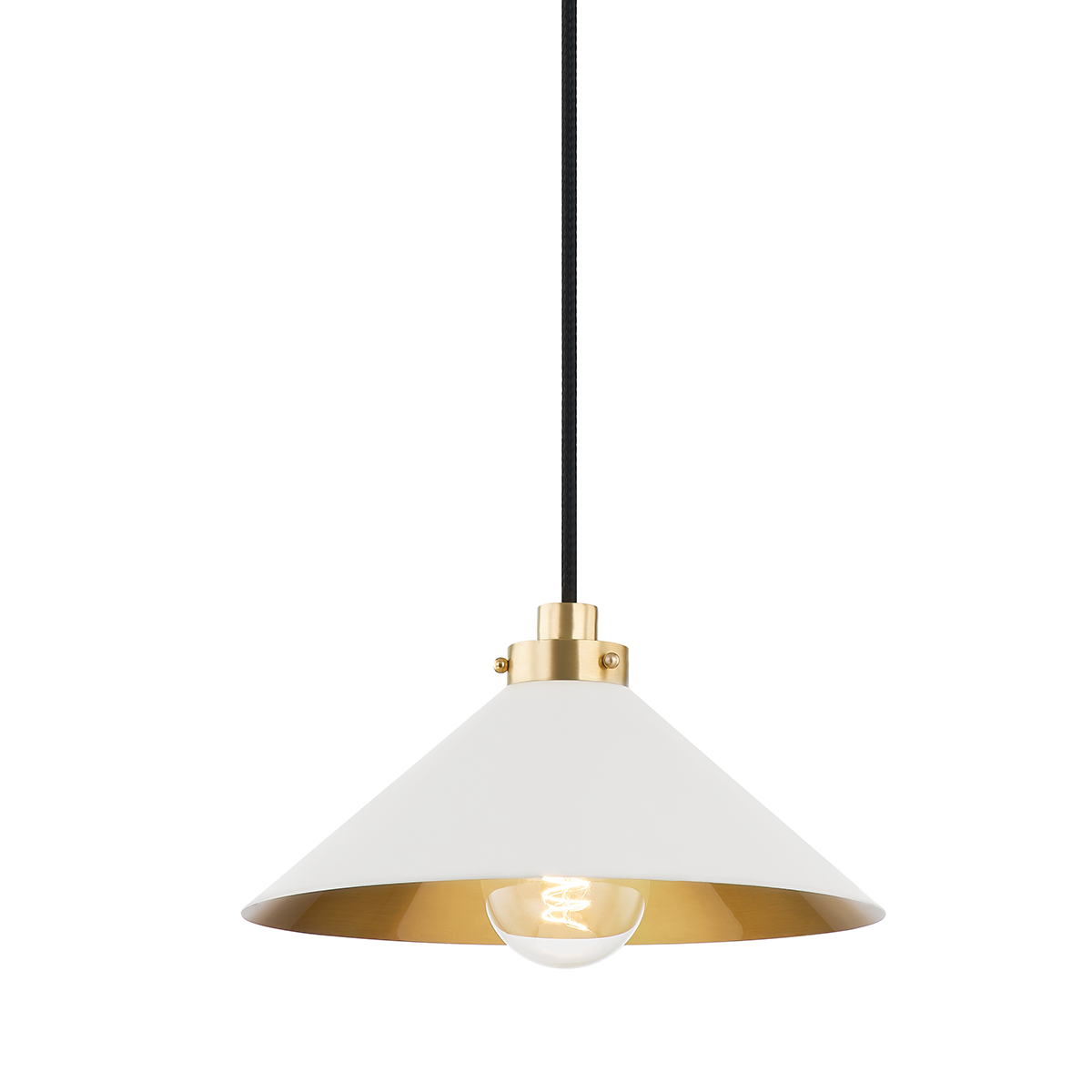 Clivedon Pendant - Aged Brass/Off White by Hudson Valley Lighting