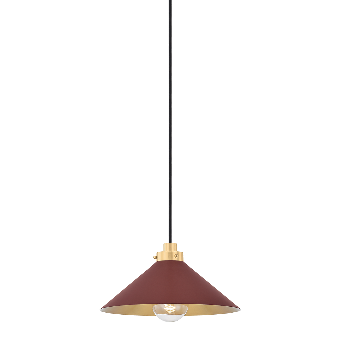Clivedon Pendant - Aged Brass/Soft Crimson by Hudson Valley Lighting