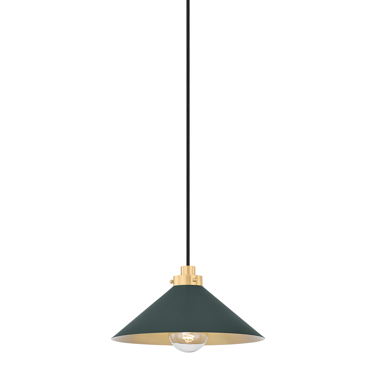Clivedon Pendant - Aged Brass/Soft Studio Green by Hudson Valley Lighting