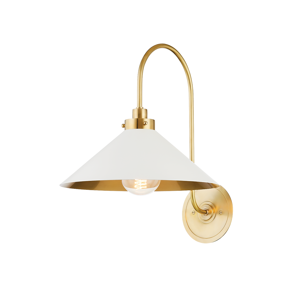 Clivedon Wall Sconce - Aged Brass/Off White by Hudson Valley Lighting