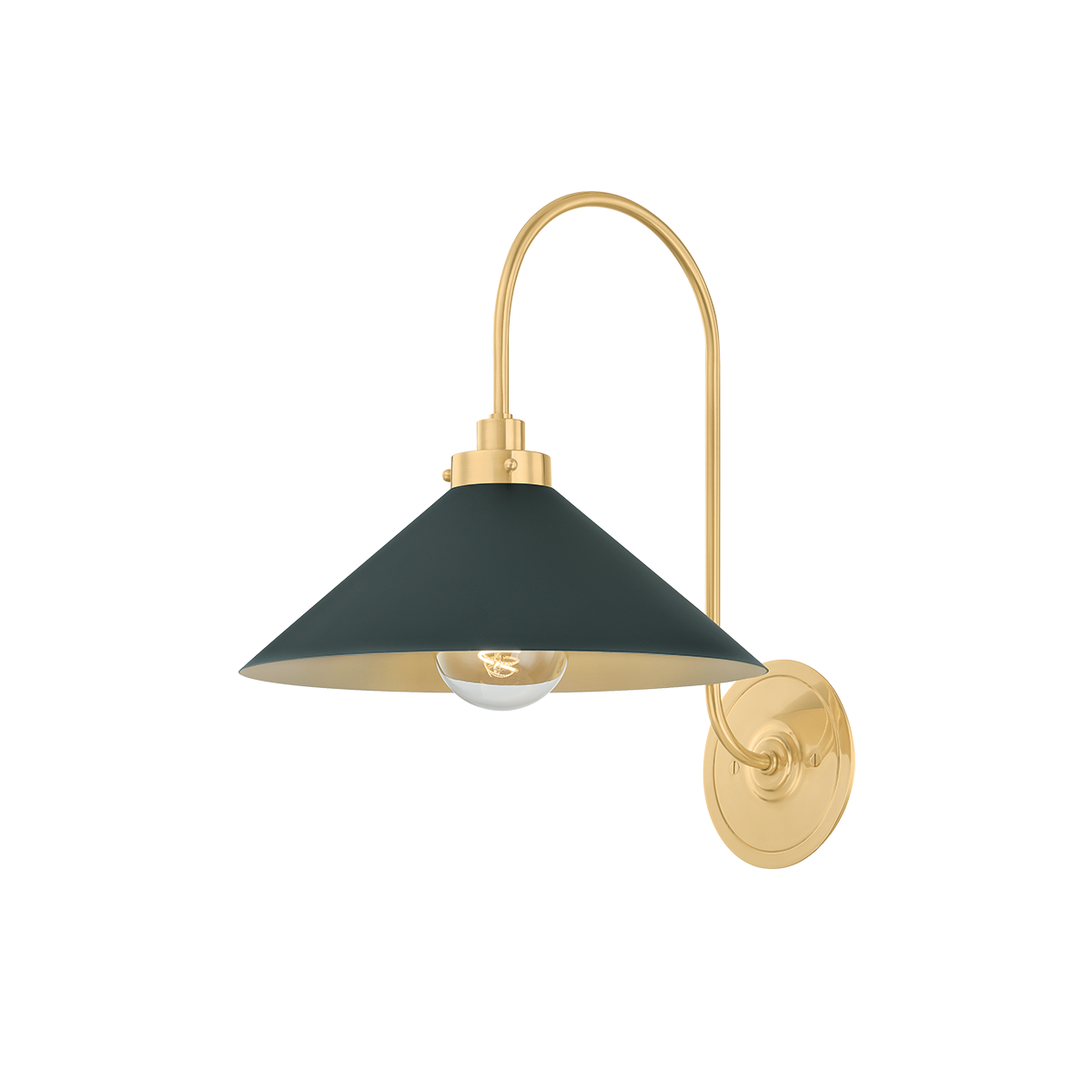 Clivedon Wall Sconce - Aged Brass/Soft Studio Green by Hudson Valley Lighting