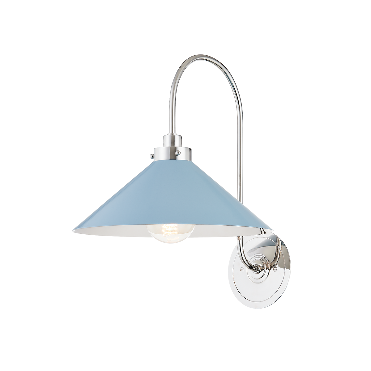 Clivedon Wall Sconce - Polished Nickel/Blue Bird by Hudson Valley Lighting