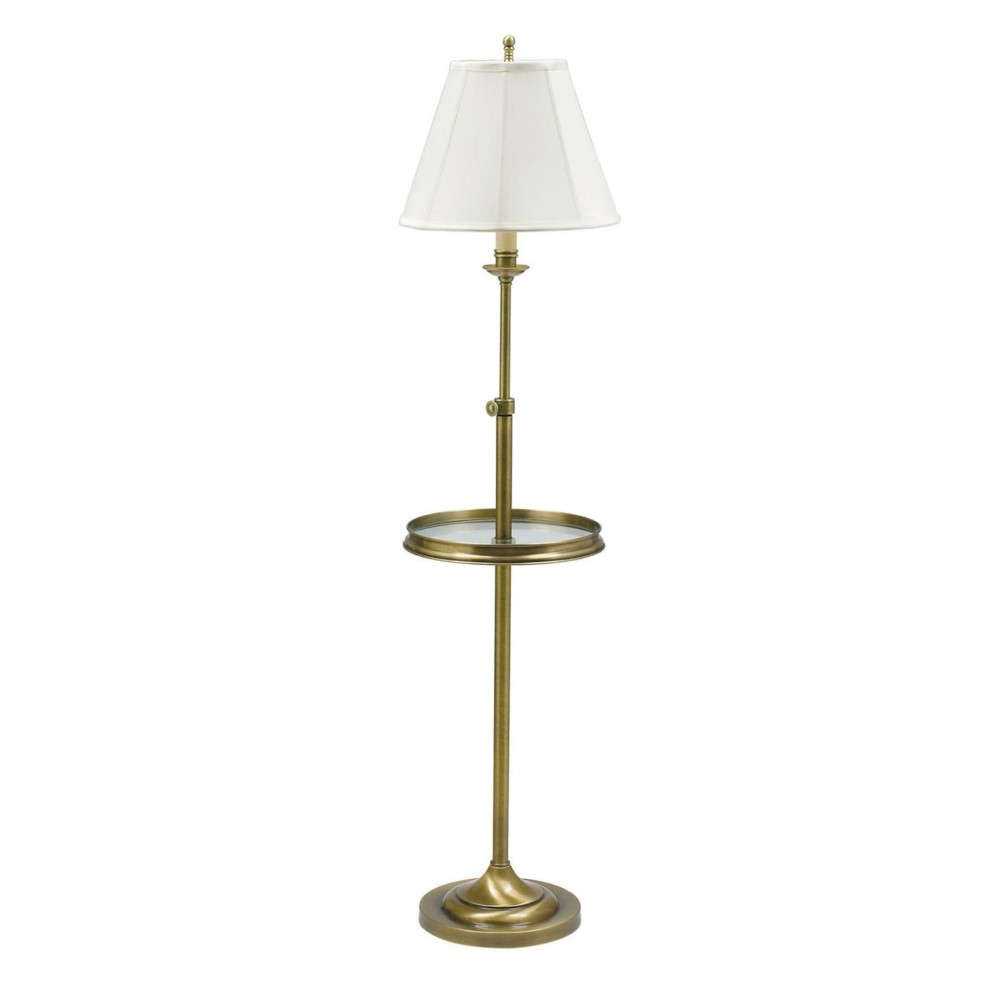 Club Adjustable Floor Lamp with Table - CL202-AB - Antique Brass by House of Troy