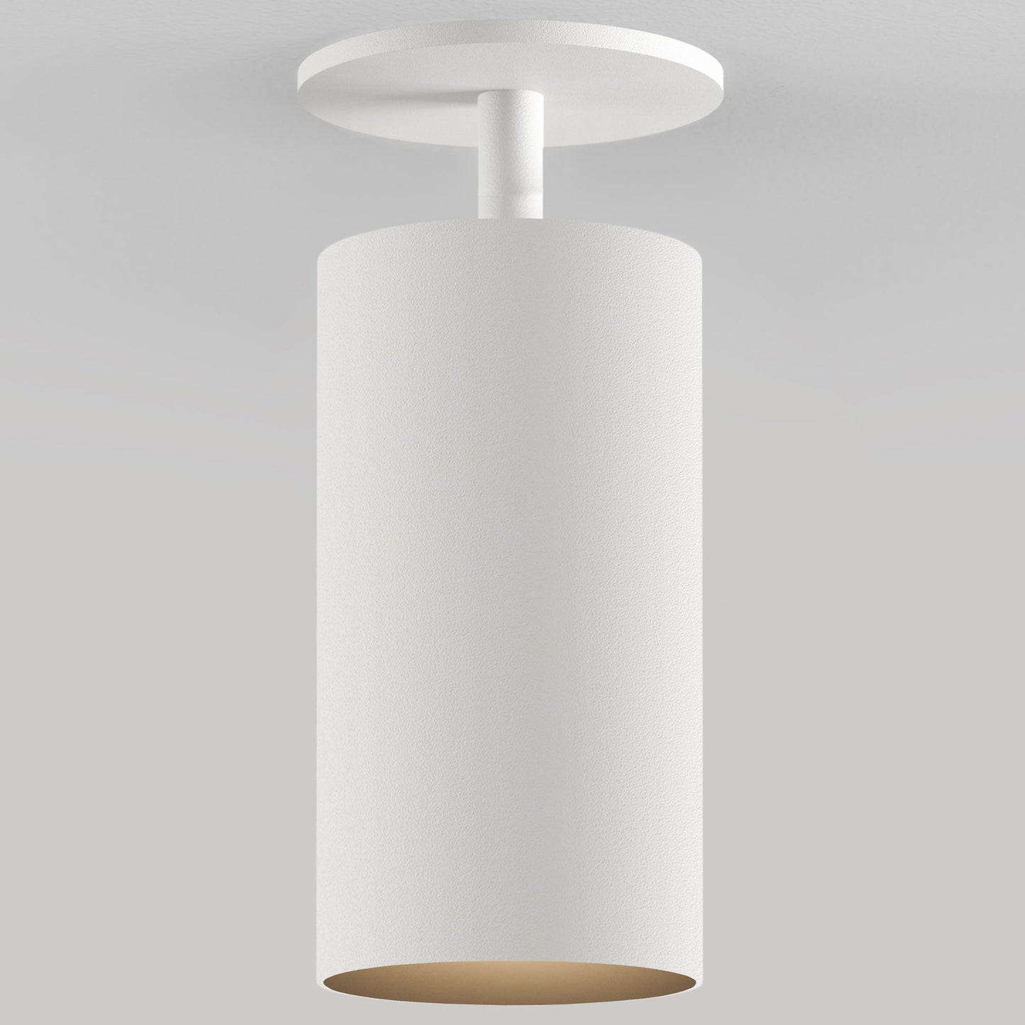 CM1 Outdoor Monopoint Fixed Ceiling Light - New Construction - White Powder Coat/Black Baffle - 40 Degrees - 2700K by Lucifer Lighting