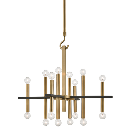 Colette Chandelier - 16-Light - Aged Brass/Black - Mitzi H296816-AGB/BK
