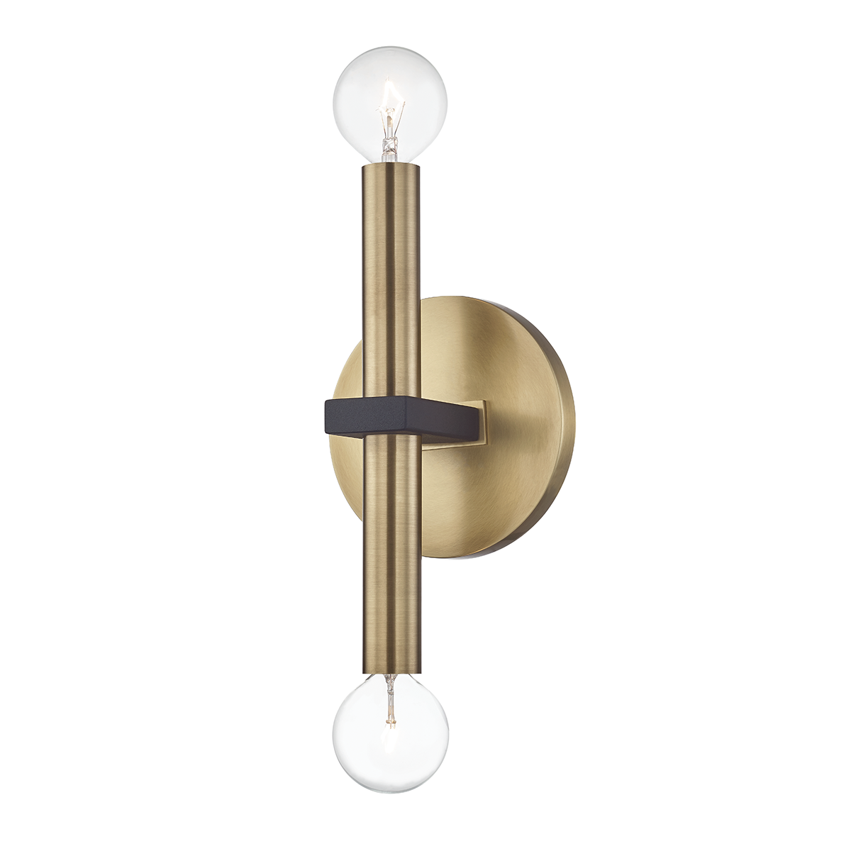 Colette Wall Sconce - 2-Light - Aged Brass/Black - Mitzi H296102-AGB/BK