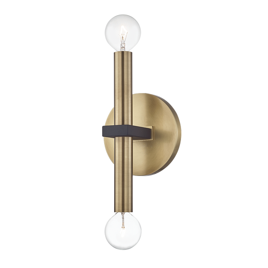 Colette Wall Sconce - 2-Light - Aged Brass/Black - Mitzi H296102-AGB/BK